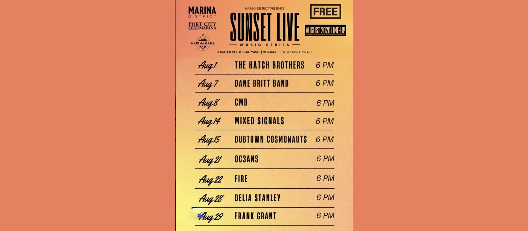 Delia Stanley at Marina Grill, Wilmington NC