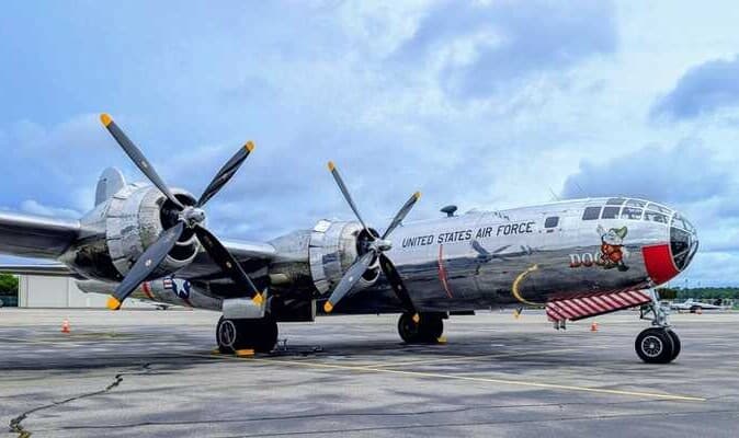 B-29 Superfortress "Doc" & P-51 "Gunfighter" at ILM Airport