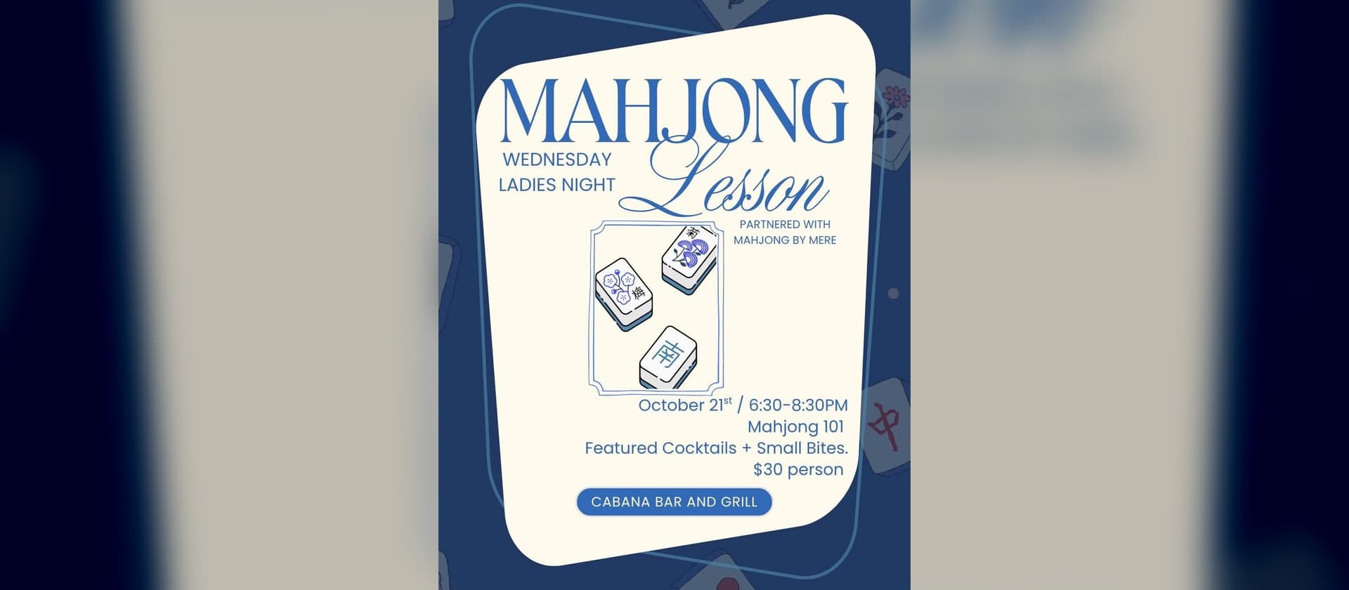 Mahjong 101: Wednesday Ladies Night